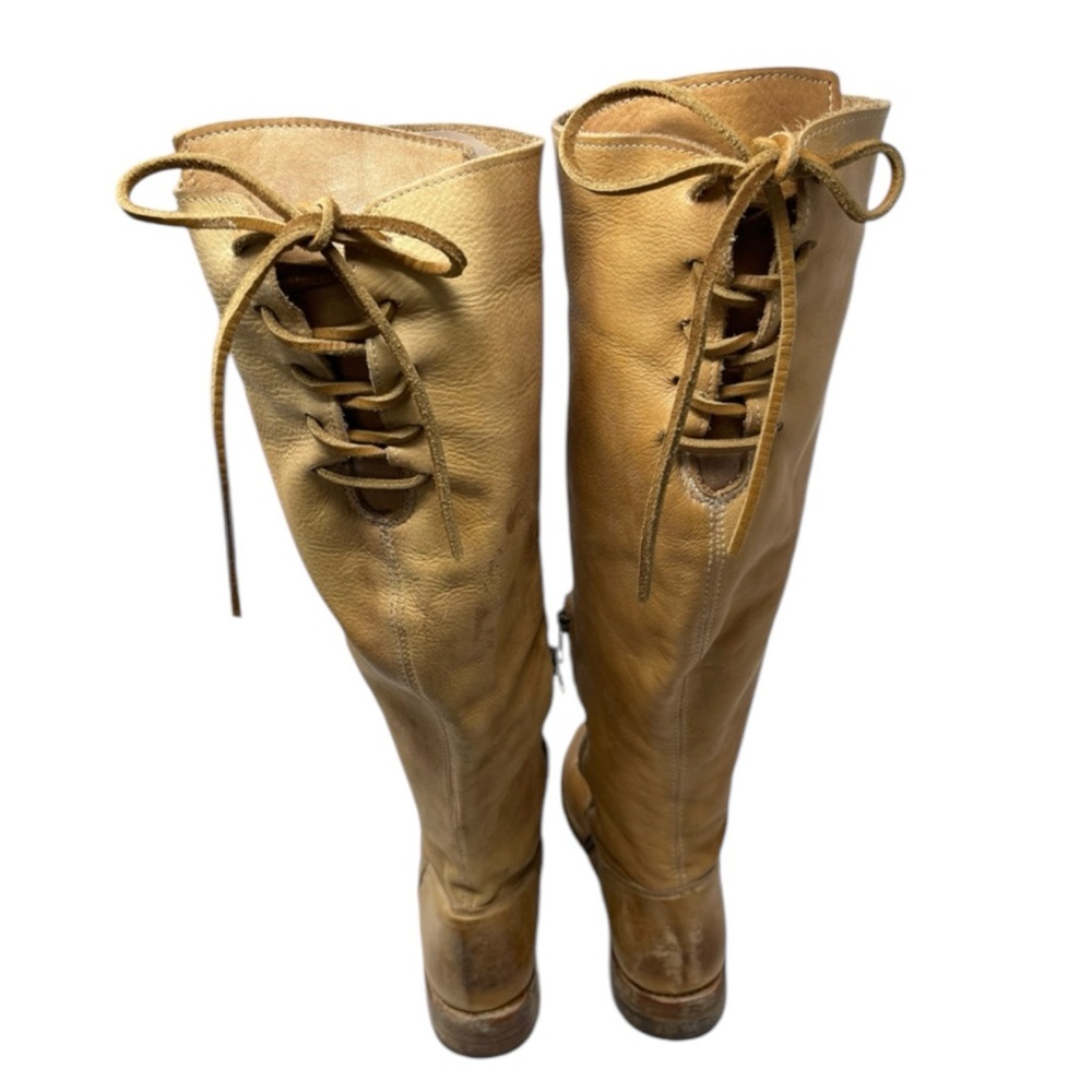BED STU Manchester Distressed Leather Tall Riding Boots Tan Size 7.5 - STUNNING! - Picture 6 of 9